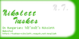 nikolett tuskes business card